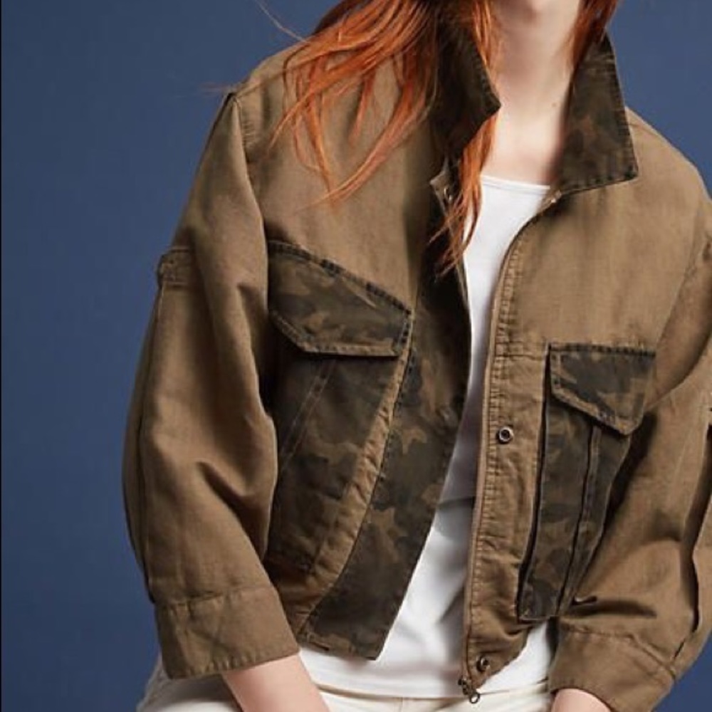Anthropologie Hei Hei cropped camo jacket